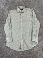 Bonobos Dress Shirt Mens 16 White Green Floral Cotton Button Up