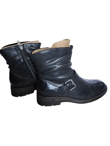 Born schwarze halbhohe lässige Stiefeletten mit Schnalle und Reißverschluss Größe 8 neu mit Karton - Bild 2 von 11