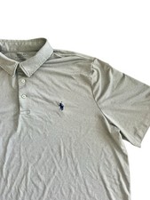 Polo Ralph Lauren Performance Golf Polo - Mens Size XL - Gray Navy Blue Logo