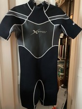 XPS SPRING SHORTY WETSUIT WOMEN S BLACK ZIP UP 2X2 MM AQUALITE NEOPRENE LARGE