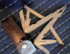 SOG PowerPlier Multi-Tool  with Leather LoopSheath Made in the USA Vintage 🔥