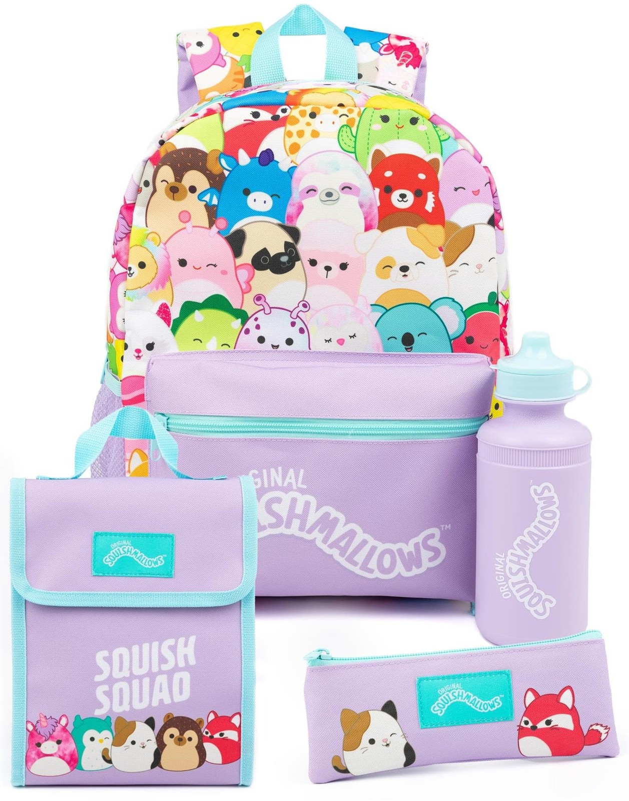 Girls 4 Piece Backpack Set | Purple Rucksack Bundle with Bag, Pencil Case, Lu...