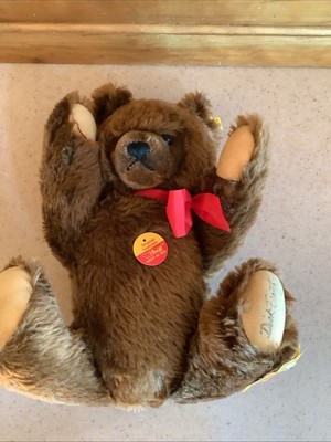 Vintage 16” Steiff Chocolate Teddy Bear 1980's Signed Dick Frantz