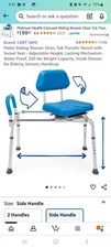 Sliding Shower Chair, Swivel Tub Padded Transfer Bench, Shower Bench for Elderly