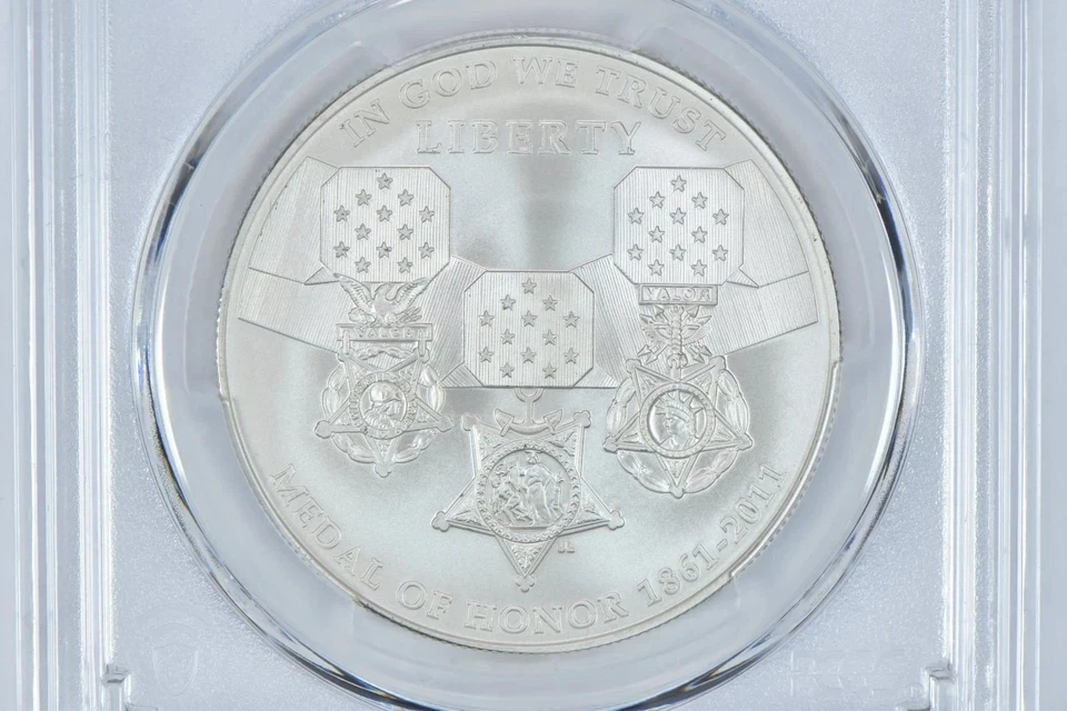2011-S Medal Of Honor Commemorative Silver Dollar MS70 PCGS Blue Label SEE STORE - Image 3 of 4