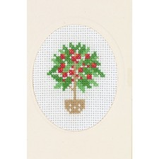 Permin Kreuzstich Stickpackung Grußkarte "Kirschbaum", Zählmuster, 9x13cm