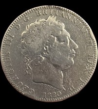 1820 George III LX Silver Crown Vintage Coin