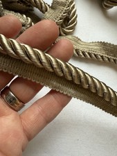 1/2" TWISTED trim CORD piping sewing trim 6 yards Shiny beige with lip