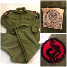 VTG 1950s Boy Scouts Of America Uniform Set Shirt Pants S Official BSA Alabama