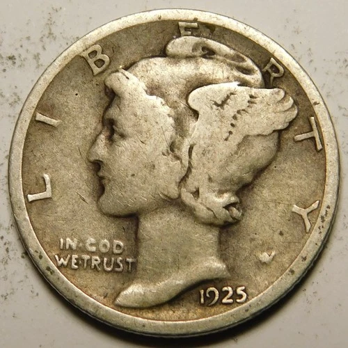 1925 D Mercury Dime VG - F   "Actual Coin Pictured - Not Cleaned"