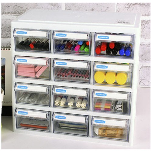 12 drawer Organizer Box Desk Storage Holder Stationery Organizer Tray