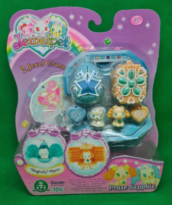SANRIO-SEGA TOYS - PRECIOUS GAMES - JEWEL PET - 2X JEWEL CHARMS - PRASE SAPPHIE