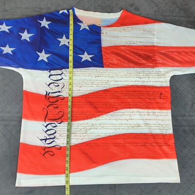 Cotton Traders Sport Shirt USA Flag Men 2XL America Short Sleeve 