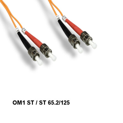 LOT10 Kentek 10m OM1 ST to ST Multi-Mode Fiber Optic Cable 62.5/125 Duplex UPC