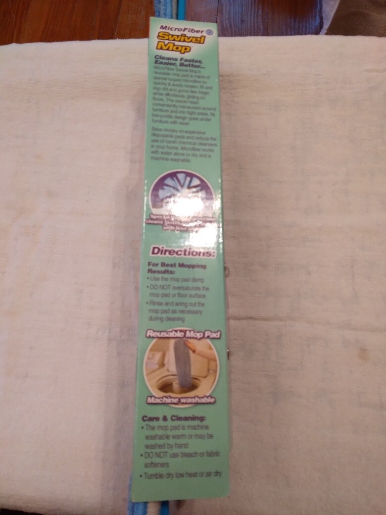 New MicroFiber Swivel Mop Seen On TV Hardwood Floors Tile Vinyl 16" Refill Pad