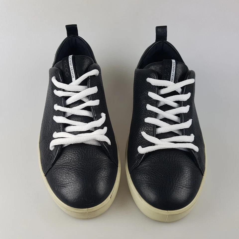 Women's ECCO Sz 5.5 US Shoes Black White Leather Low Casual | 3+ Extra 10% Off Foto 2 de 4