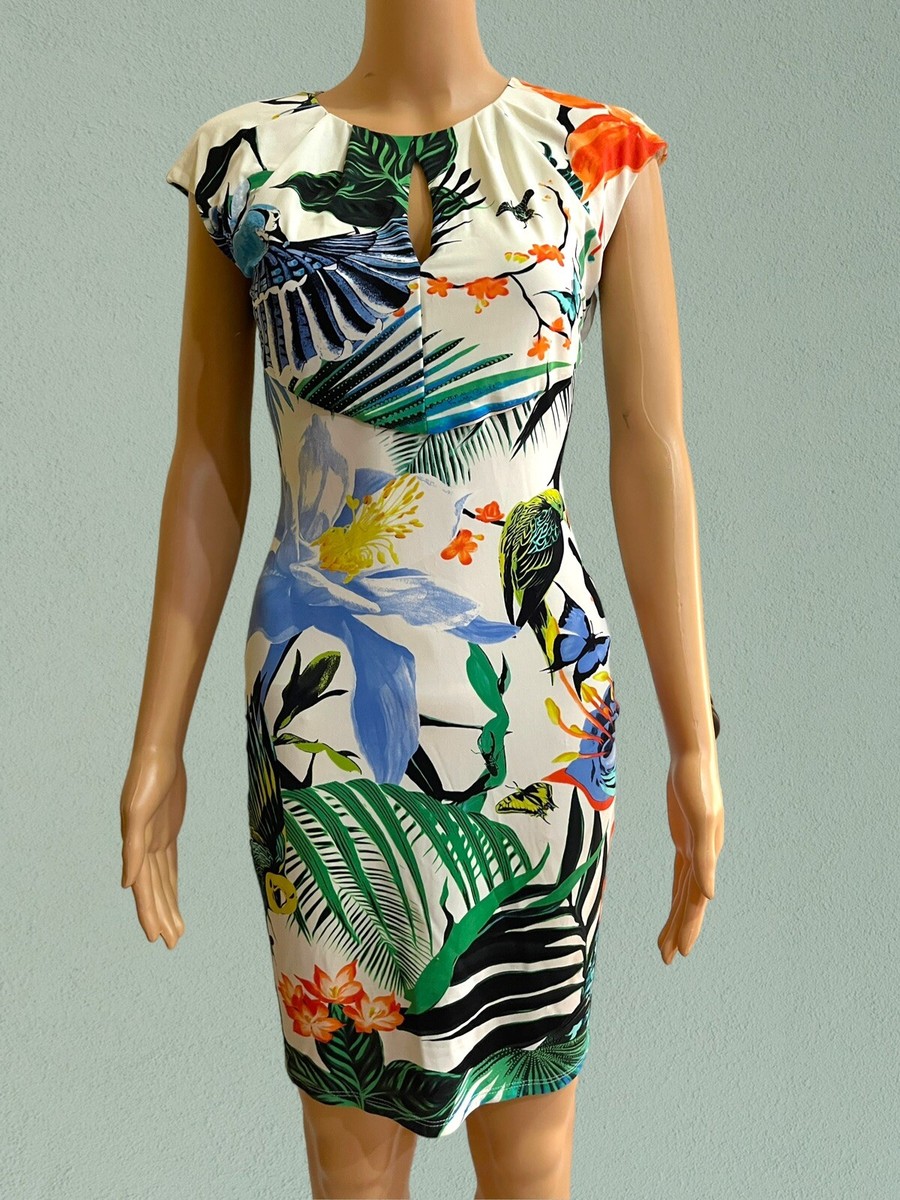 Roberto Cavalli Tropical Birds Butterfly Print Alize Keyhole Roberto Cavalli Tropical Birds Butterfly Print Alize Keyhole