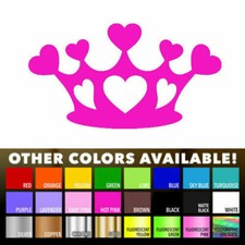 Crown Heart Vinly Sticker Love Princess Queen Decal Car Truck Window Door Wall