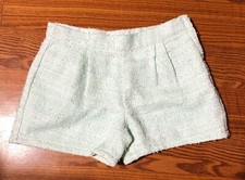 Janie and Jack Spring Gazebo Tweed Pastel Mint Green Shorts-Previously Owned
