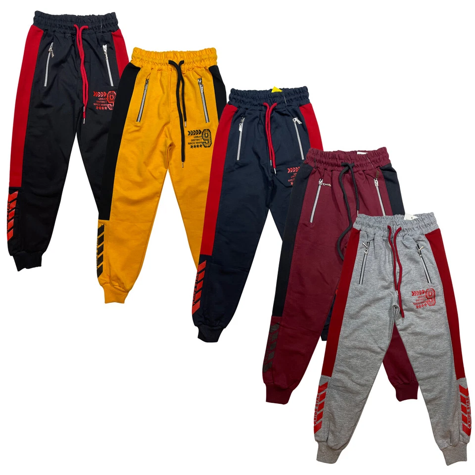 Boys Joggers Tracksuit Bottoms Girls Zip Pocket Kids Cotton Sports Jogging