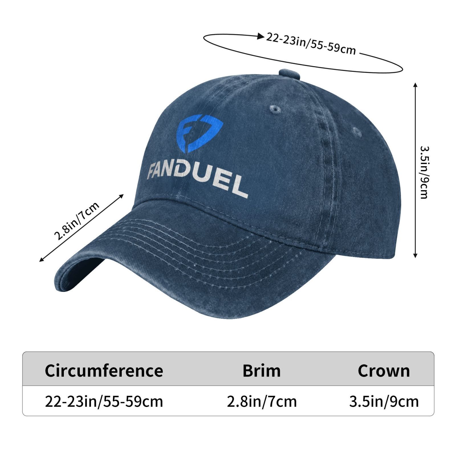 Fanduel Prints Baseball cap adjustable sport sunhat breathable adult printed hat