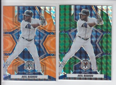 2 - 2022 Mosaic AKIL BADDOO Green + Orange Reactive Prizm Tigers #129