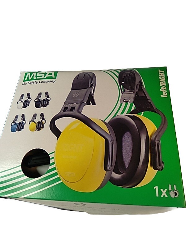 MSA 10087439 Hard Hat Mounted Safety Ear Muffs 25 Db Left/Right White-New Open