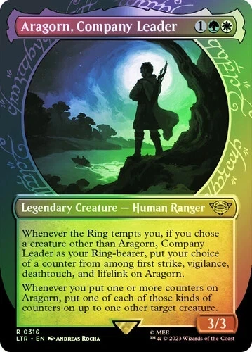MTG FOIL Aragorn, Company Leader 316 Showcase  - The Lord of the Rings #316 - NM