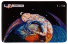 $2.50 Painting of Star Goddess Nuith Arching Over Earth Phone Card