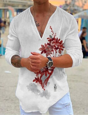 Tシャツ・カットソー RONRON FLORAL LONG SLEEVE CREAM PURPLE FLOWER RR24ALT3222CR Tシャツ・カットソー RONRON FLORAL LONG SLEEVE CREAM PURPLE