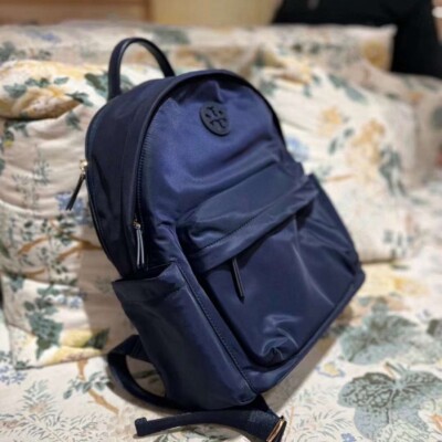 NWT Tory Burch Ella Nylon Lightweight Adjustable Backpack Navy