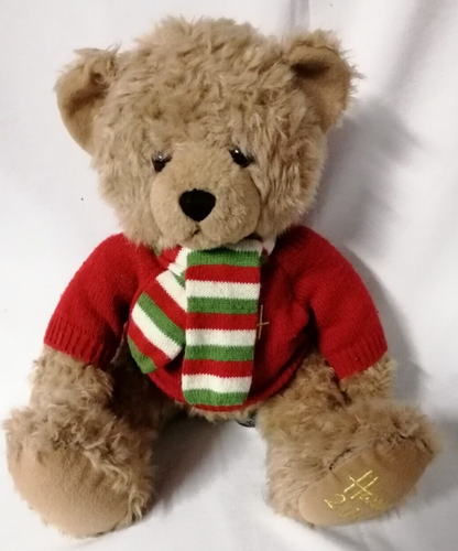 Harrods Weihnachtsbär 2010 Archie Teddybär Stofftier Plüsch rot Pullover - Bild 4 von 7