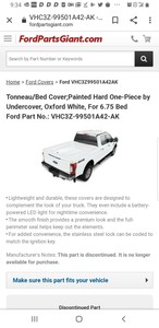 2015 Present Ford Accessories Factory Tonneau Hard Cover Undercover Uc2175lwhite Ebay