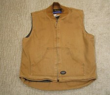 Walls Vest Men Large Brown Duck Canvas Zero Zone Full Zip Work Wear Heavy Duty