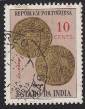 Stamp late 1950's from Portuguese India 10 cents used