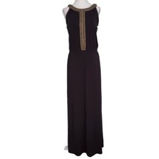 Charming Charlie Black Beaded Front Maxi Dress Size S. Pit to pit 17"