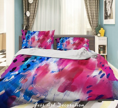 3D Abstract Watercolor Quilt Cover Set Bedding Sets Pillowcases Queen