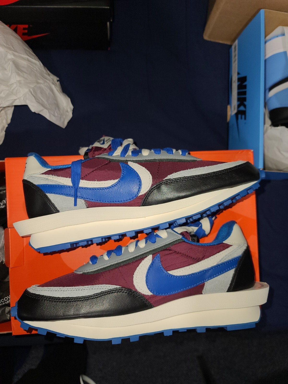 SACAI X NIKE Nike x Sacai x Undercover LD Waffle Night Maroon Royal DJ4877 600 da uomo taglia 9