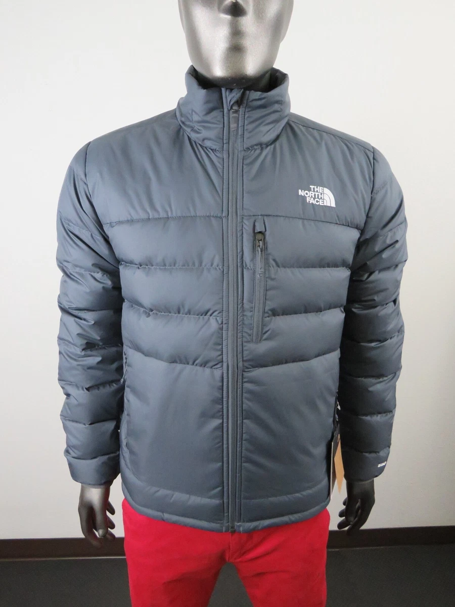 Mens TNF The North Face Aconcagua 550 Down Insulated FZ Puffer Jacket Grey