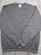 Vintage 90s Nike Crewneck Sweatshirt Large Swoosh Made In USA Gray Pullover