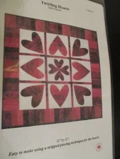 Twirling Hearts~ Castilleja Cotton Wall Hanging Quilt Pattern ~ 22" x 22"