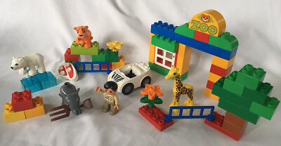 Lego Duplo 6136 My First Zoo Giraffe Tiger Elephant Polar Bear Animals  Zookeeper