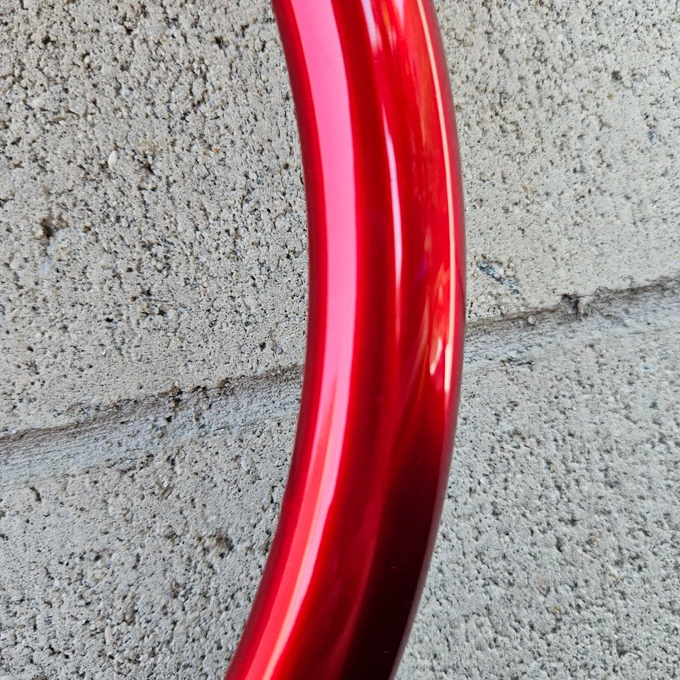 14" Billet Steering Wheel Muscle Metallic Red Half Wrap Chevy Horn Licensed - Image 3 of 4