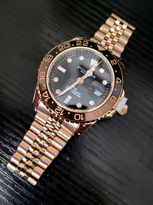 ️  NEW Stuhrling Aqua-Diver 3968 'Rootbeer' Swiss Quartz Men's Watch