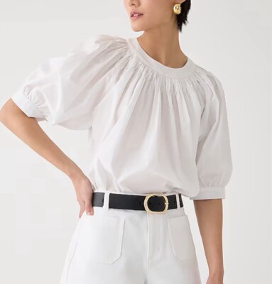 Porto Puff Blouse ホワイト　S Porto Puff Blouse – THE TOÉ