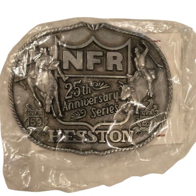 1983 Hesston NFR Belt Buckle NOS Bronc Bull Riding Cowboy Vintage National Final