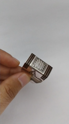 Tuareg Ring Sterling Silver Ebony Sz Vintage Men's Us Sahara Tuareg Ring Sterling Silver Ebony Sz Vintage Men's Us Sahara
