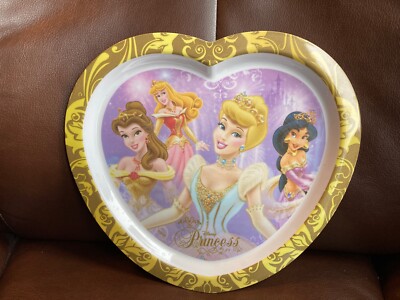 Disney Princess Belle Aurora Cinderella Jasmine Childs Plate Heart Shaped 9''