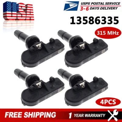 4pcs Programmed TPMS Tire Pressure Monitoring Sensor For Chevy GMC Cadillac - Image 1 of 4