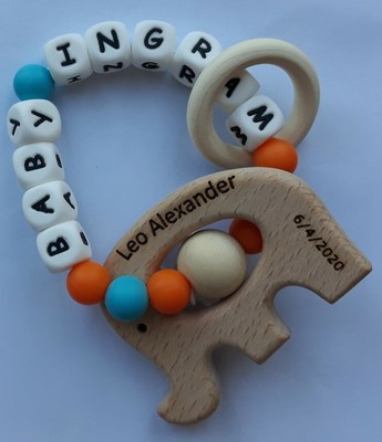 personalised wooden teething ring